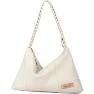 Premium Full Grain Leather Dumpling Bag Women Crossbody Shoulder Handbag Off-whi